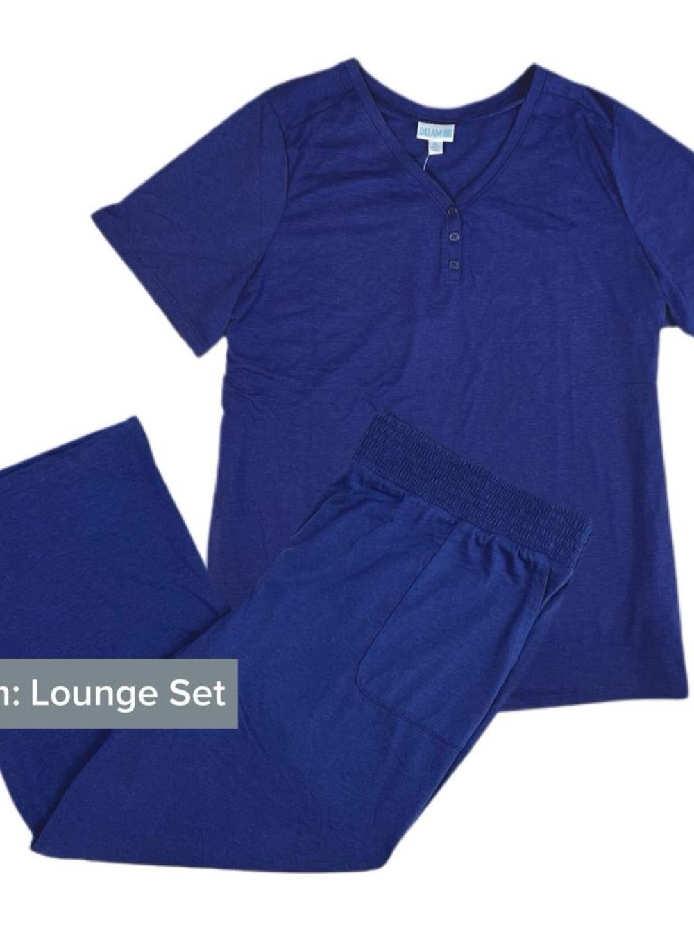LuLaRoe Women's Royal Blue Short-Sleeve Pajama Lounge Set